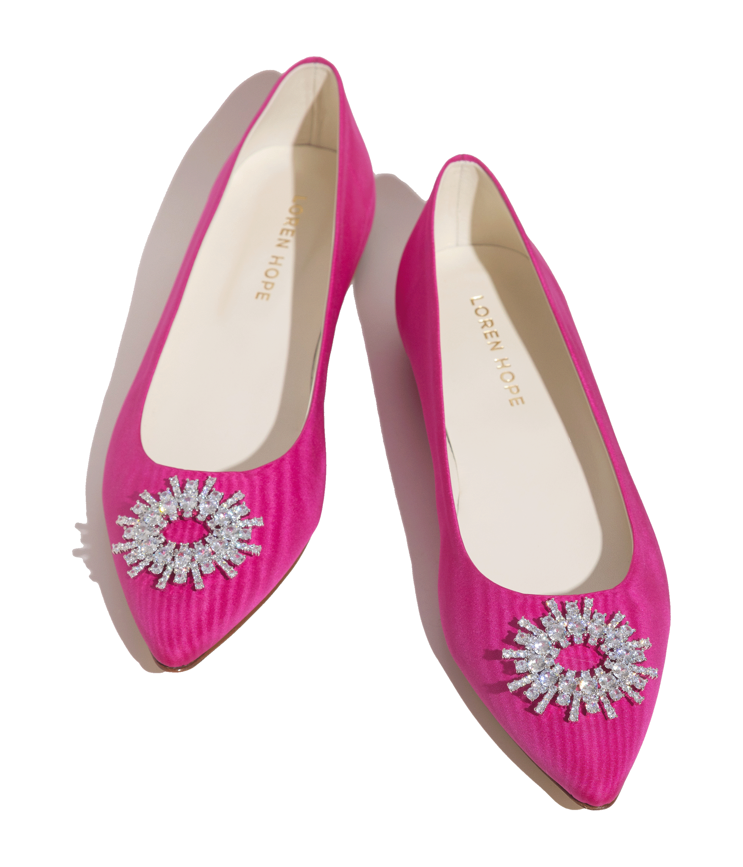 Stevie Ballerina Flats in Pink Silk Moiré