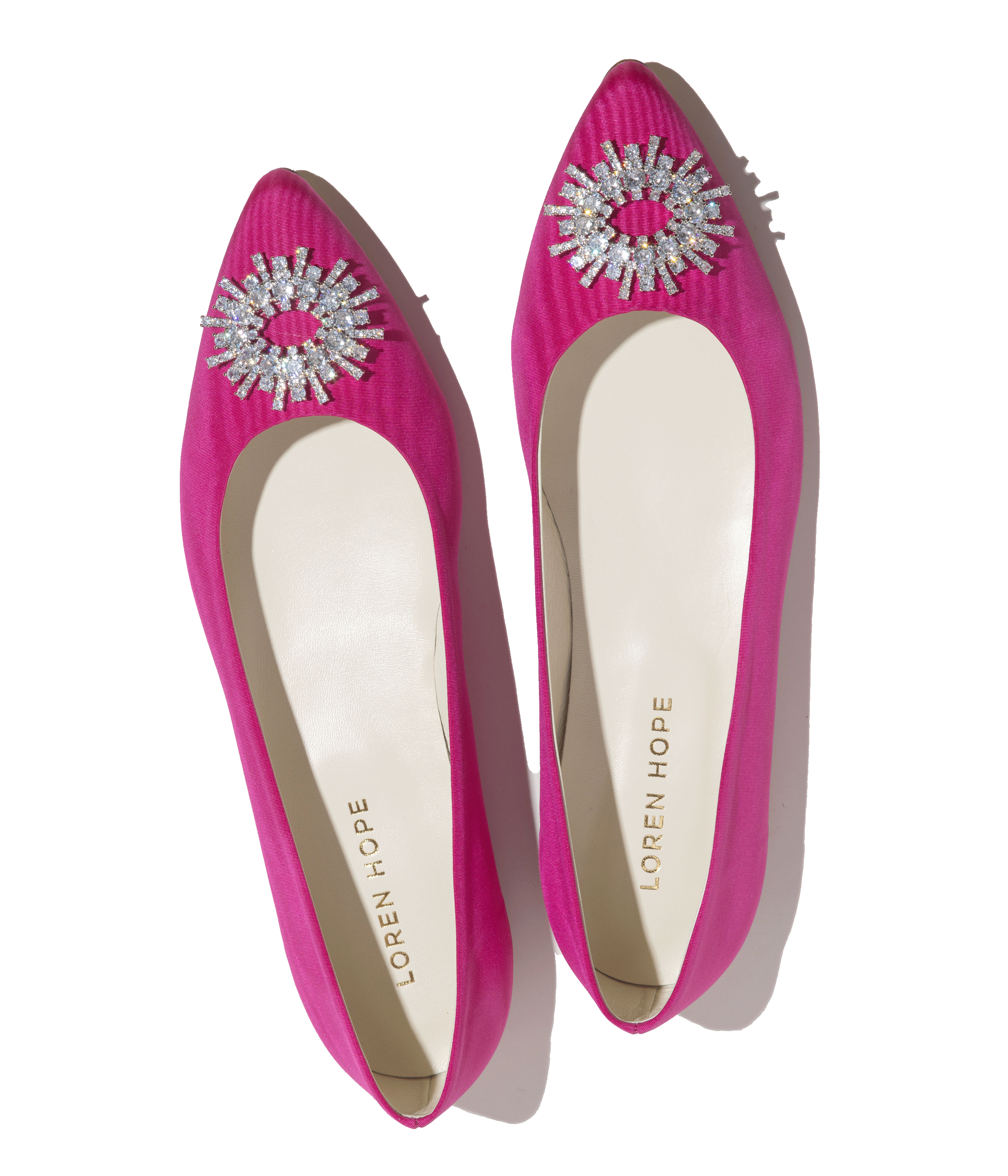 Stevie Ballerina Flats in Pink Silk Moiré