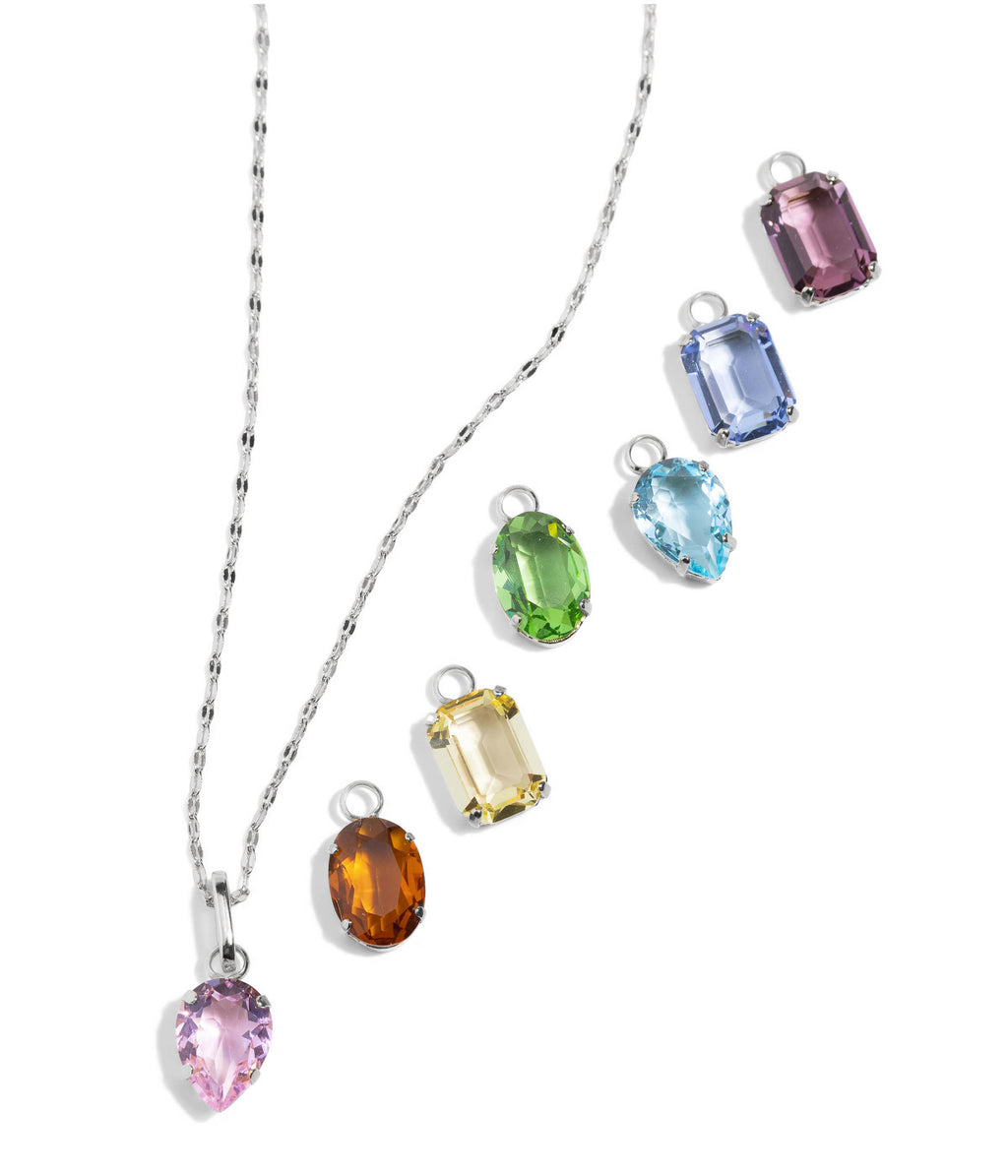 3 Stone Necklace  Swarovski Crystal Wedding Jewelry